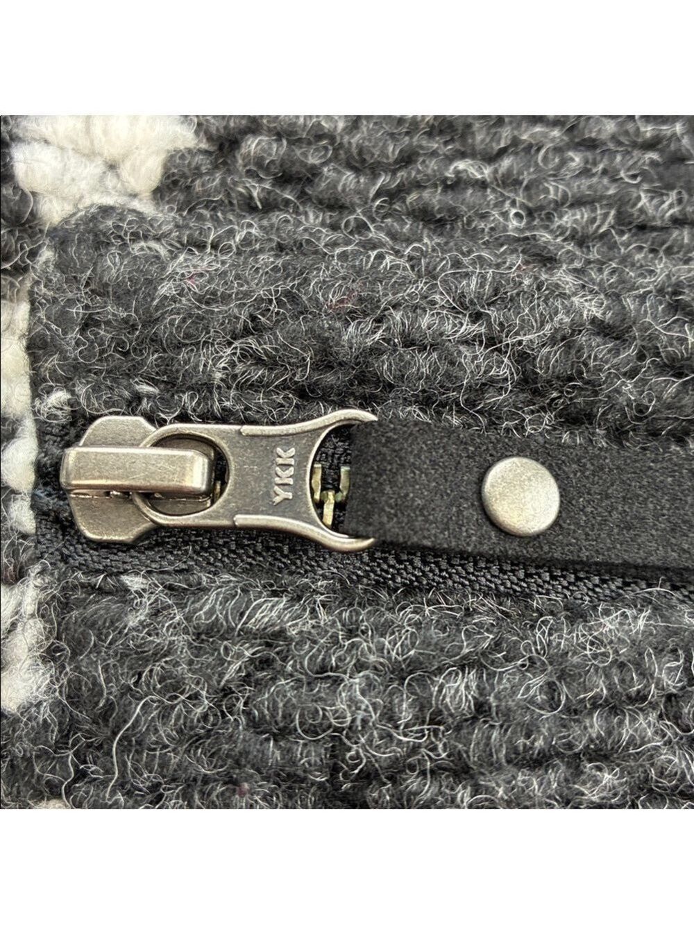 Prana Sakari Jacket Wool Sherpa Lined Shacket Coat Black White Herringbone L - Picture 12 of 12